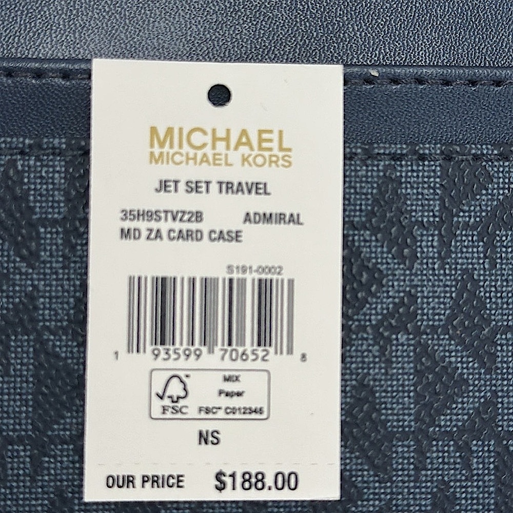 Michael Kors Women Medium Logo Zip Around Card Case Coin Pouch Wallet Admiral Ml - Picture 12 of 12